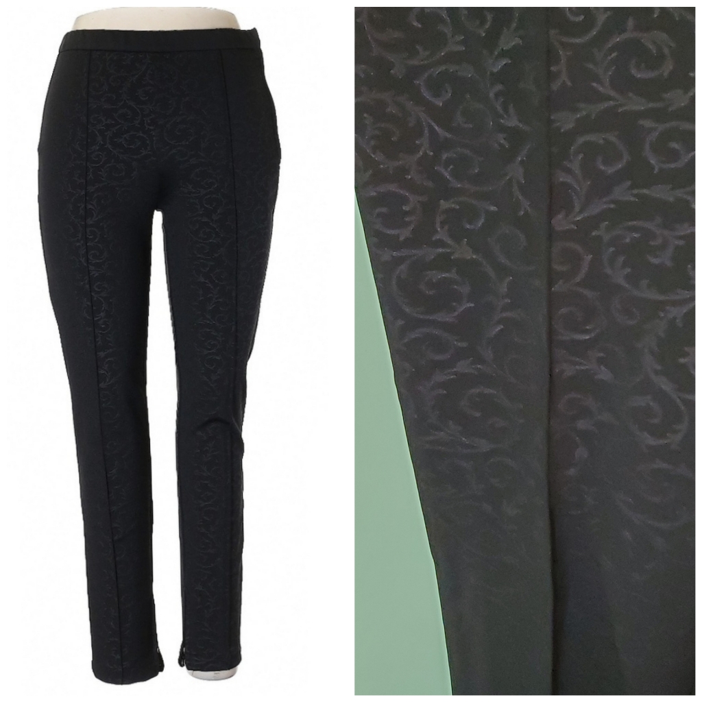 Nwot Raoul Black Skinny Dress Pants With Whirl Motif Plus Size 14